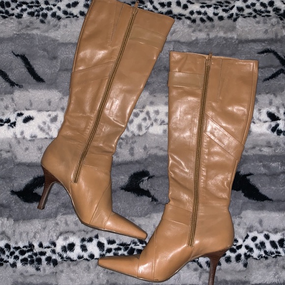 Gianni Bini Camel Leather Knee High Boots — 6 - Picture 8 of 16